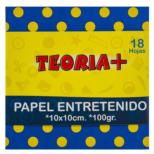 Papel glasé entretenido 18 hojas 10x10 cm
