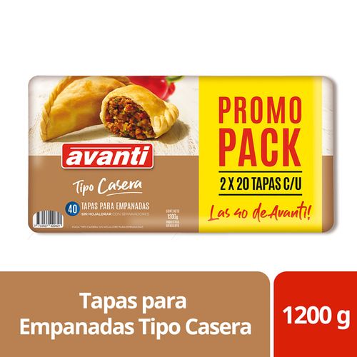 Pack AVANTI tapa empanada horno casera 40 un.