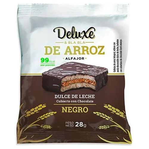 Alfajor de arroz DELUXE negro bañado chocolate