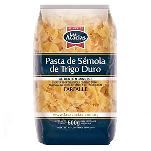 Fideos trigo duro LAS ACACIAS Farfalle 500 g