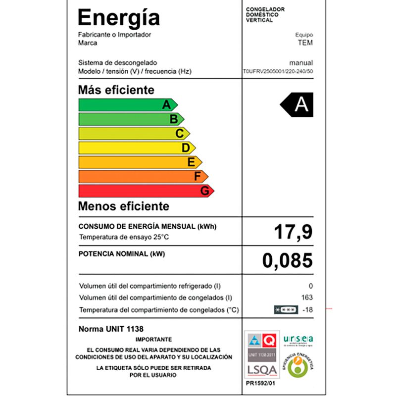 Freezer-Vertical-TEM-Mod.T0UFRV2505001-FH-165-L