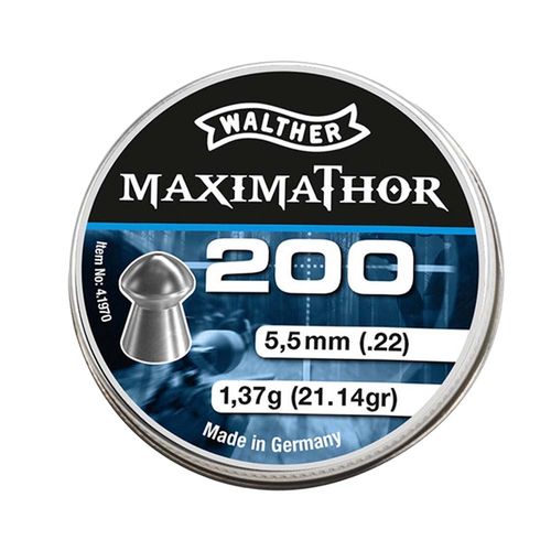 Chumbo WALTHER Maximathor 5,5 mm X 200 Unidades Alta Precisión Mad