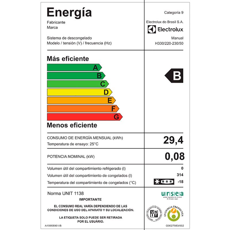 Freezer-horizontal-ELECTROLUX-Mod.-H330-314-L-blanco