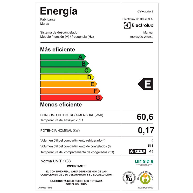 Freezer-horizontal-ELECTROLUX-Mod.-H550-513-L-blanco