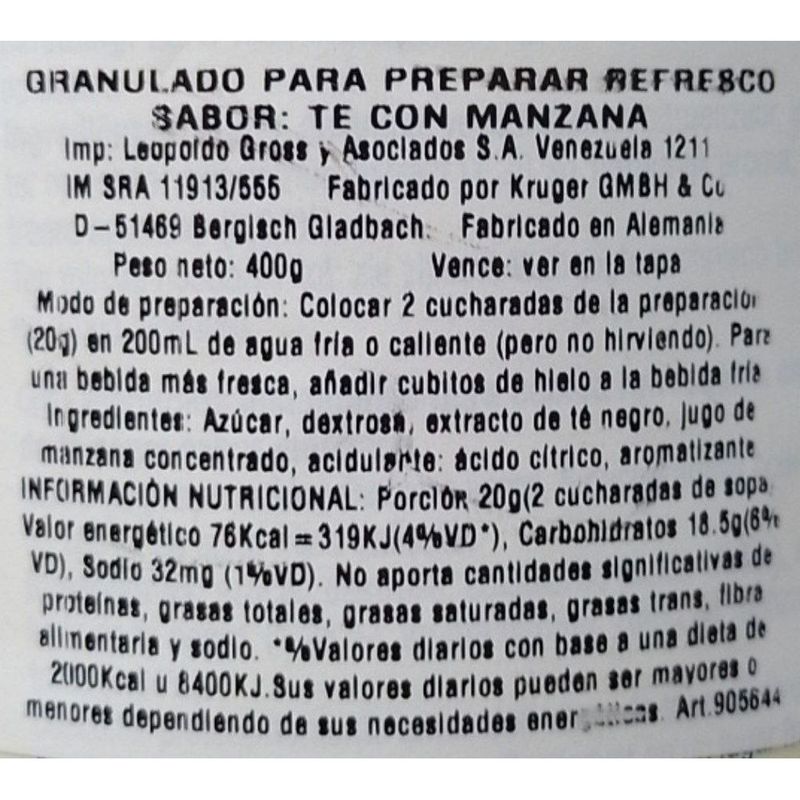 Te-KRUGER-de-manzana-400-g