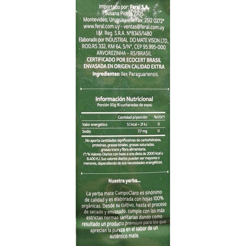 Yerba-organica-CAMPOCLARO-500-g