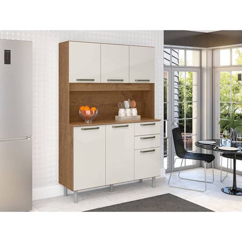 Kit Cocina POP 6 Puertas 2 Cajones 120,2x174x37,8 cm  Natura/Offwhite