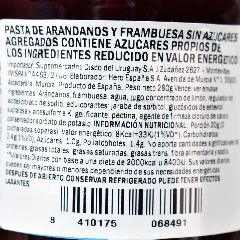 Mermelada-arandanos-frambuesa-HEROS-diet-280-g