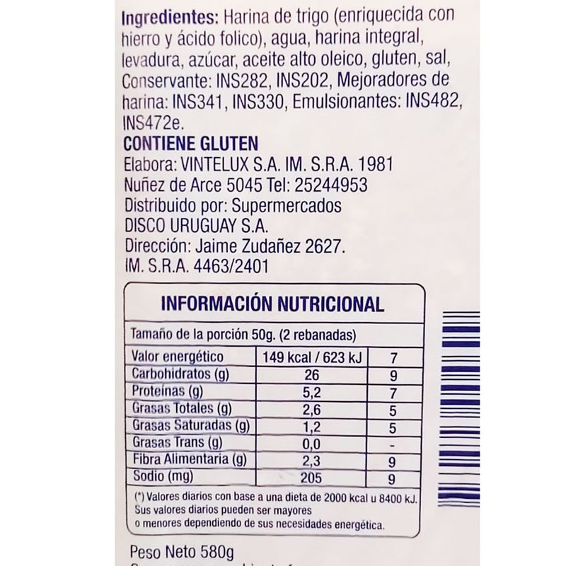 Pan-PRECIO-LIDER-integral-580-g