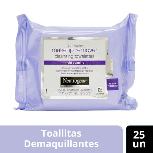 Toallitas desmaquillantes NEUTROGENA night calming 25 un.