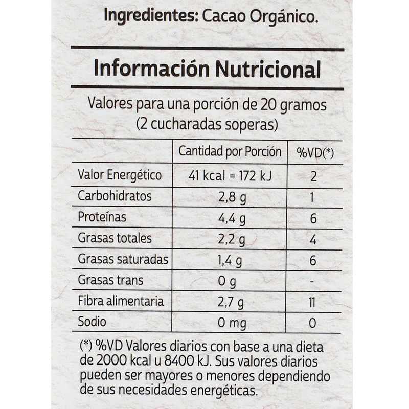 Cacao-organico-CAMPOCLARO-200-g
