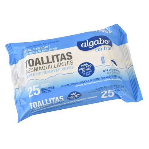 Toallitas desmaquillantes ALGABO Control x 25 un.