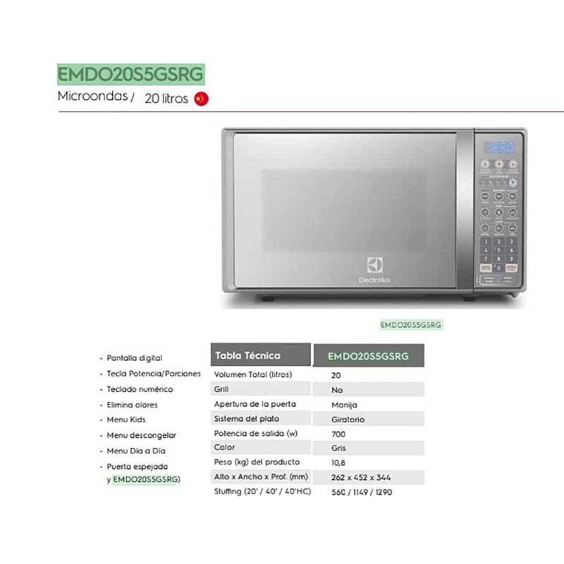 Microondas-ELECTROLUX-Mod.-EMDO20S5GS-20-L-gris
