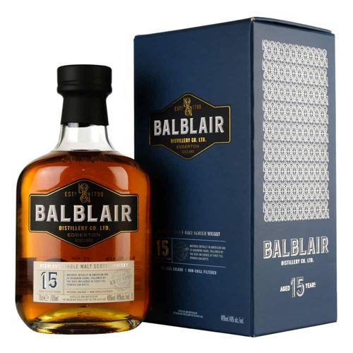 Whisky Escocés BALBLAIR 15 años 700 cc