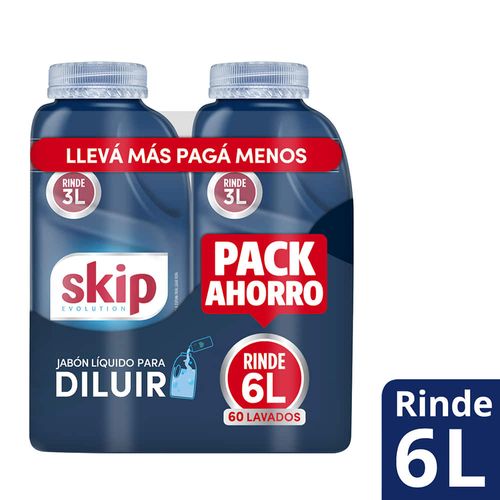Pack x2 detergente líquido SKIP para diluir 500ml con descuento