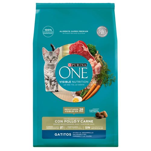 Alimento ONE kitten pollo y carne 2 kg