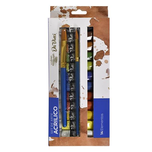 Acrílico DAVINCI set 12 colores + 2 pinceles