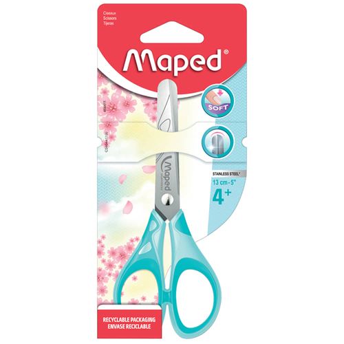 Tijera MAPED Soft pastel 13 cm hojas redondeadas