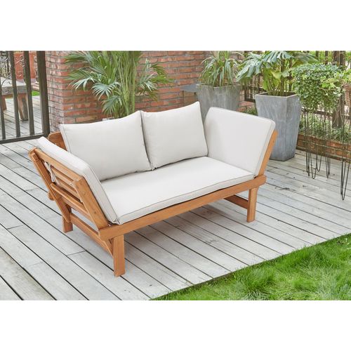 Sofa ajustable en madera acacia 65x145/191x65 cm