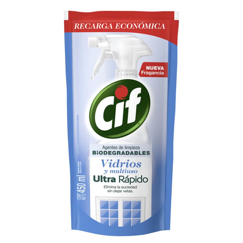 Limpiador-CIF-Vidrios-Multiuso-doy-pack-450-ml