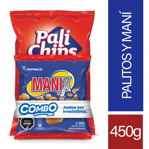 Pack PALI CHIPS jamón 150+mani 150 g
