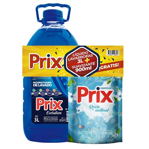 Pack detergente líquido Prix 3 L + suavizante 900 ml