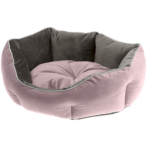Sofá de terciopelo para perros y gatos Queen 45 violeta-gris
