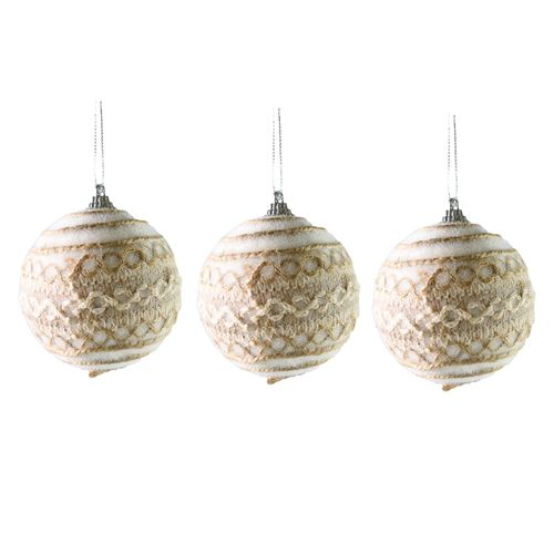 Esfera navideña guarda zigzag x 3 un. 8 cm