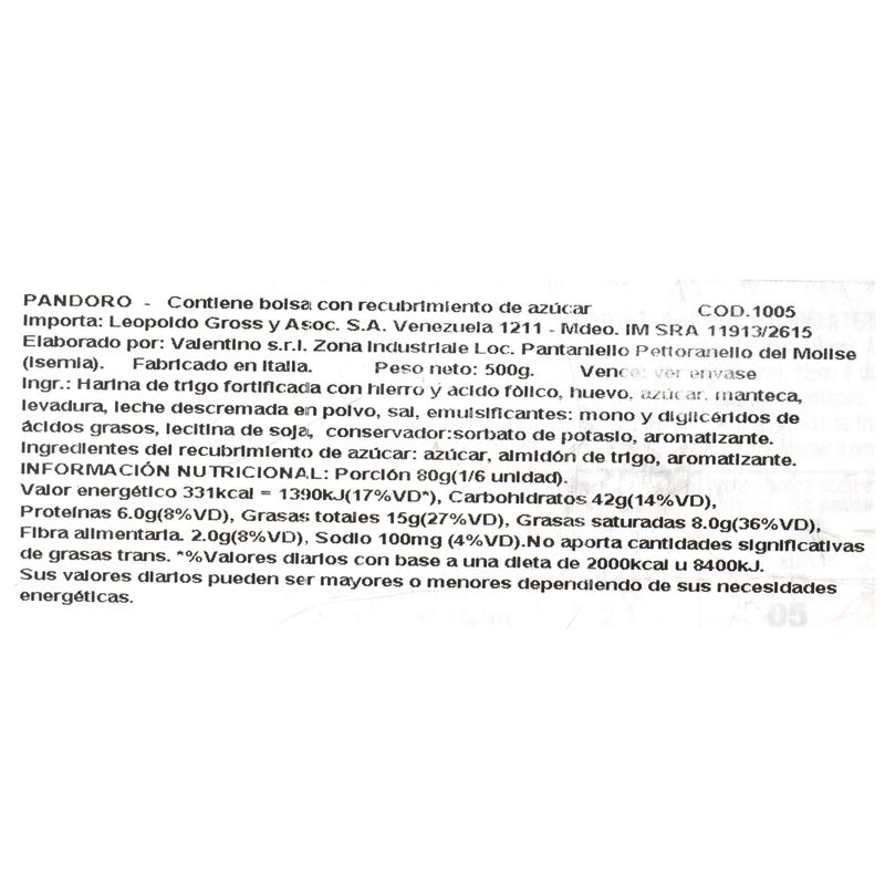 Pandoro-VALENTINO-500-g