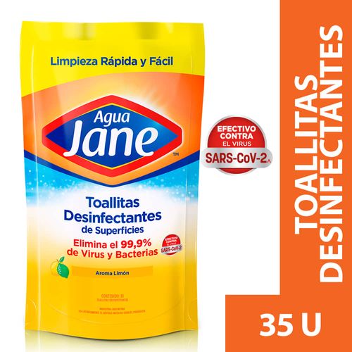 Toallitas desinfectantes agua JANE 35 un.