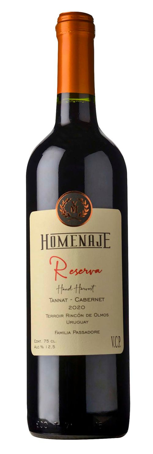 Vino Tinto Tannat Cabernet Res HOMENAJE 750 ml