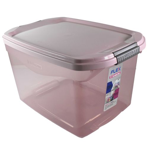Caja organizadora 29 L rosa traslúcido flex SAN REMO