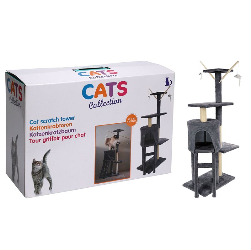 Gimnasio-rascador-para-gato-gris-45x30x110-cm