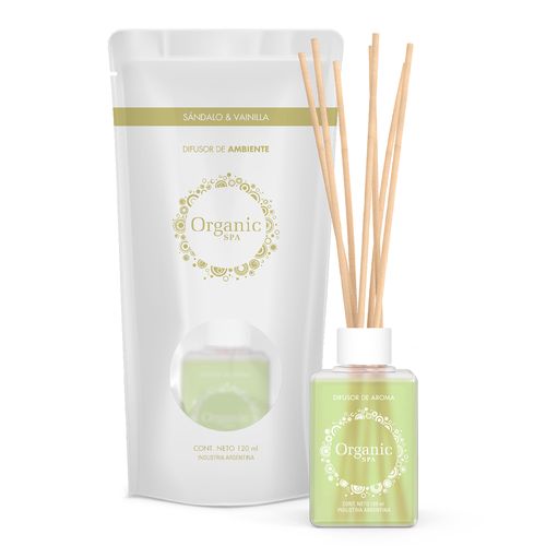 Difusor ORGANIC sándalo vainilla 120 ml