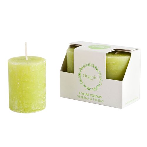 Vela votiva ORGANIC verbena fresias x 2 un.