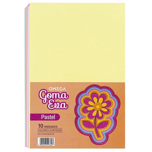 Goma eva A4 10 hojas colores pastel