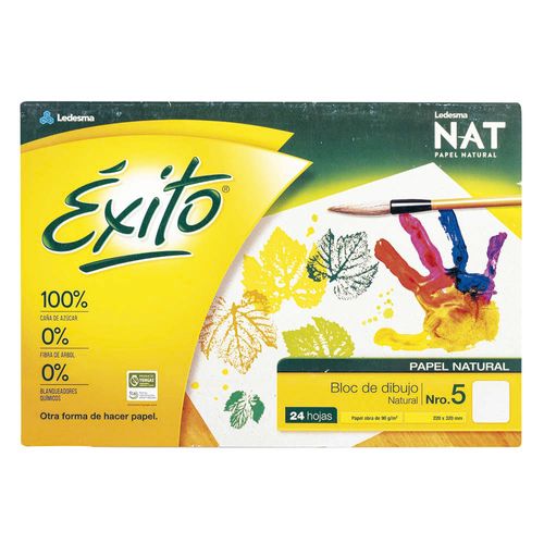 Block ÉXITO 24 hojas lisas 90 g color natural