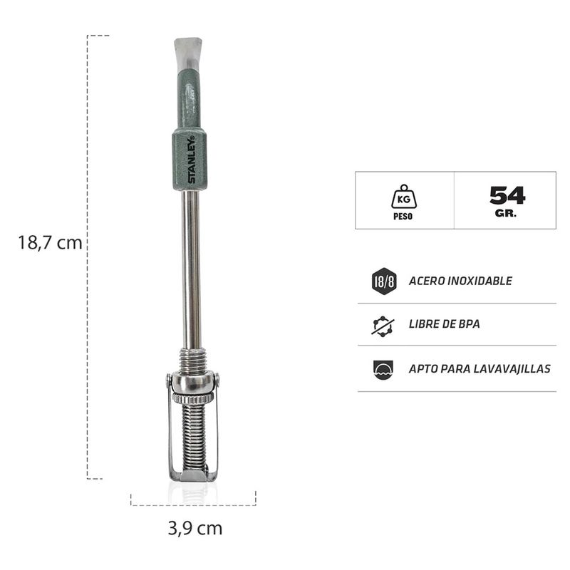 Bombilla-STANLEY-con-control-flujo-verde-acero-inoxidable