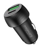 Cargador-de-auto-PROMATE-Drivegear-20w-usb-usb-c-negro