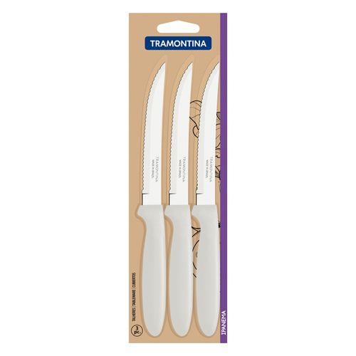 Juego cuchillos para asado 3 piezas IPANEMA blanco