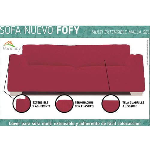 Funda de sofá 1 cuerpo FOFFY Bordo 100% poliéster