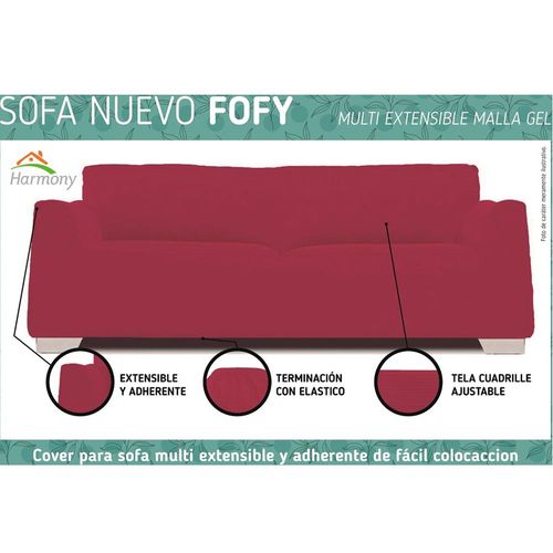 Funda de sofá 2 cuerpos FOFFY Bordo 100% poliester