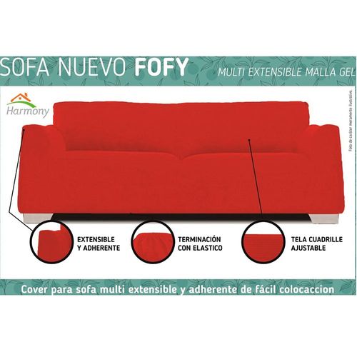 Funda de sofá 3 cuerpos FOFFY rubi 100% poliéster