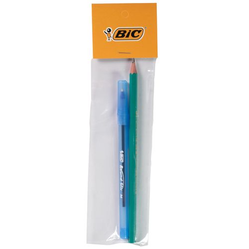 Set lápiz grafito BIC hb + bolígrafo BIC Round Stic