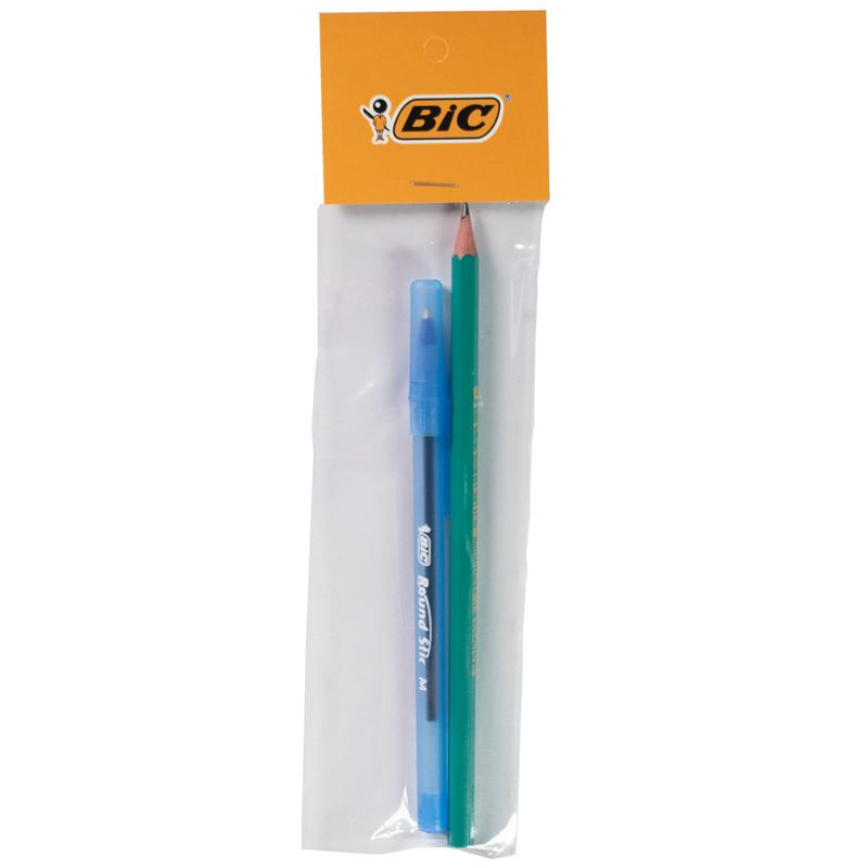 Set-lapiz-grafito-BIC-hb---boligrafo-BIC-Round-Stic