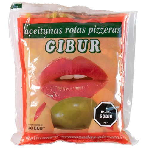 Aceitunas verdes pizzeras GIBUR carozo 100 g