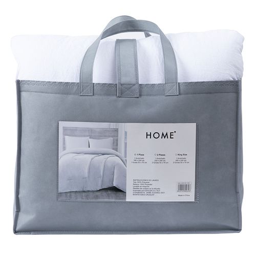 Acolchado HOME línea confort twin color blanco