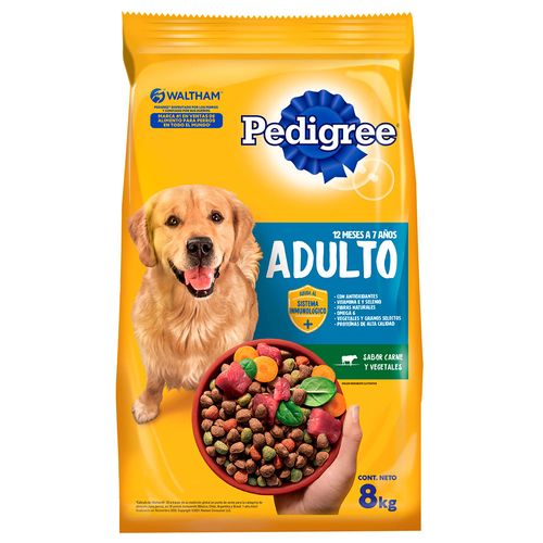 Alimento PEDIGREE adulto carne y vegetales 8 kg