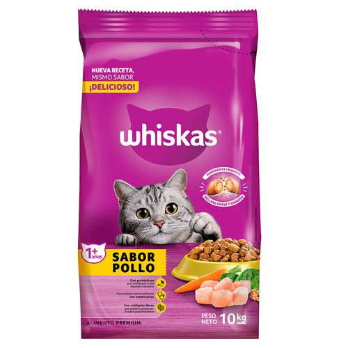 Alimento para gato WHISKAS pollo y leche 10 kg