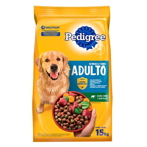 Alimento para perro PEDIGREE adulto carne y vegetales 15 kg